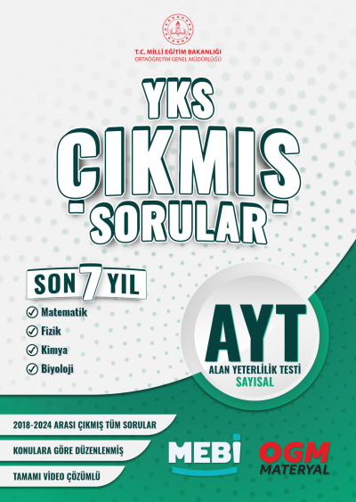 AYT Sayısal (Mat-Fizik-Kimya-Biyoloji) Çıkmış Sorular 2018-2024 Mebi Vivo Fotokopi Merkezi