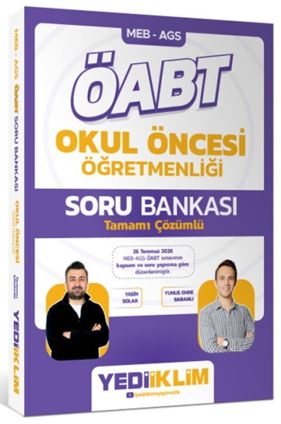 MEB AGS ÖABT Okul Öncesi Öğretmenliği Tamamı Çözümlü Soru Bankası Yediiklim Yayınları Vivo Fotokopi Merkezi
