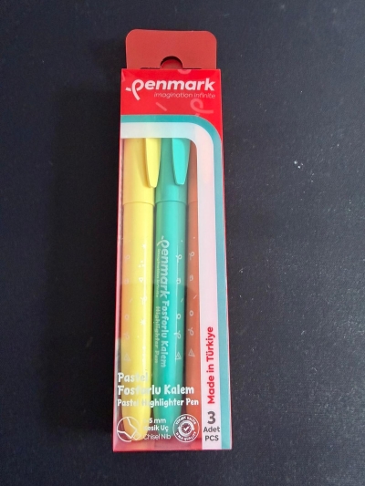 Penmark Kalem Tipi Fosforlu Kalem 3 Lü Bristol Pastel Vivo Fotokopi Merkezi