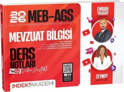 2026 MEB-AGS Mevzuat Bilgisi Video Ders Notları İndeks Akademi Yayıncılık Vivo Fotokopi Merkezi