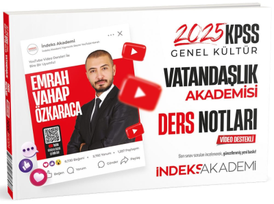 İndeks Akademi 2025 KPSS Vatandaşlık Akademisi Video Ders Notları Vivo Fotokopi Merkezi