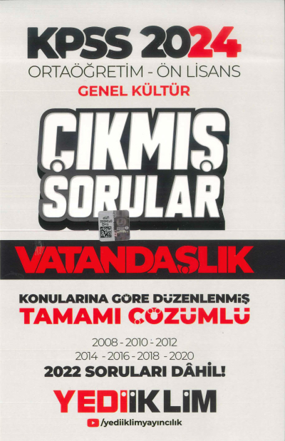 VATANDAŞLIK KONULARINA GÖRE DÜZENLENMİŞ ÇIKMIŞ SORULAR 2008-2022 TAMAMI ÇÖZÜMLÜ Vivo Fotokopi Merkezi
