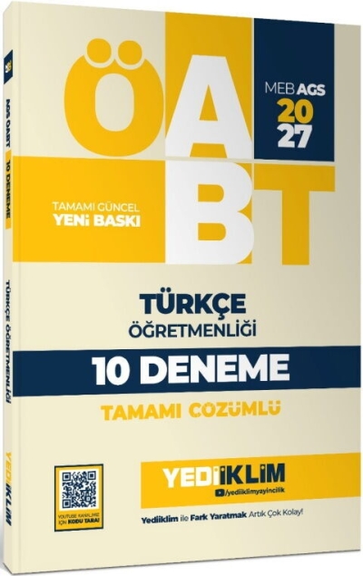 MEB AGS ÖABT Türkçe Öğretmenliği Tamamı Çözümlü 10 Deneme Yediiklim Yayınları Vivo Fotokopi Merkezi