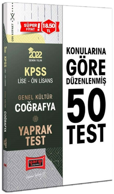 KPSS Lise Ön Lisans Genel Kültür Coğrafya Yaprak Test Vivo Fotokopi Merkezi