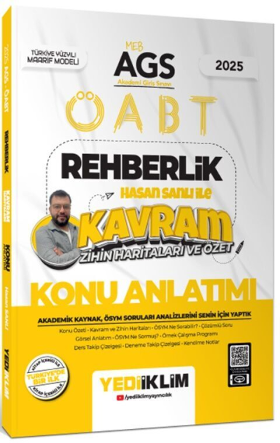 2025 MEB AGS ÖABT Rehberlik Hasan Sanlı ile Kavram Zihin Haritaları ve Özet Konu Anlatımı Yediiklim Yayınları Vivo Fotokopi Merkezi