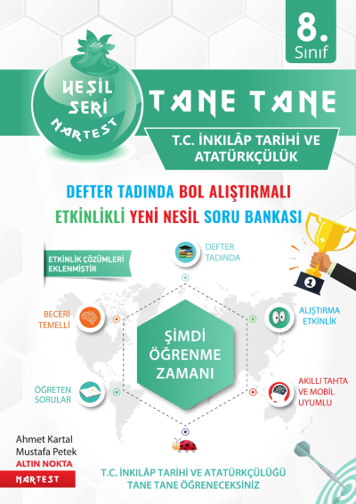 8. Sınıf T. C. İnkılap Tarihi ve Atatürkçülük Tane Tane Soru Bankası Nartest Yayınları Vivo Fotokopi Merkezi