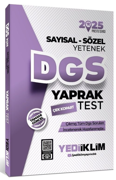 2025 DGS Sayısal Sözel Yetenek Çek Kopart Yaprak Test Yediiklim Yayınları Vivo Fotokopi Merkezi