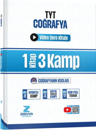 Coğrafyanın Kodları TYT Coğrafya 1 Kitap 3 Kamp Video Ders Kitabı Zeduva Yayınları